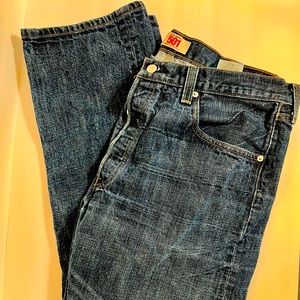 Levi's Original 501 Straight Button Fly Men's Dark Wash Jeans 38 x 32